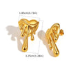Gold Melting Heart Earring