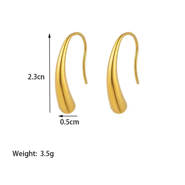 Gold Droplet Hook Earring