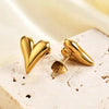 Gold Heart Stud Earring