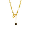 Heart & Onyx Charm Toggle Necklace