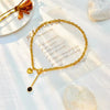Heart & Onyx Charm Toggle Necklace
