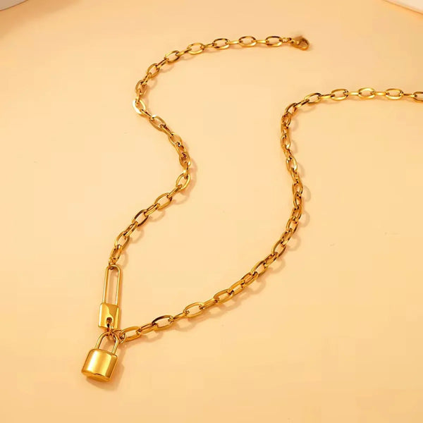 Lock & Link Statement Chain Necklace