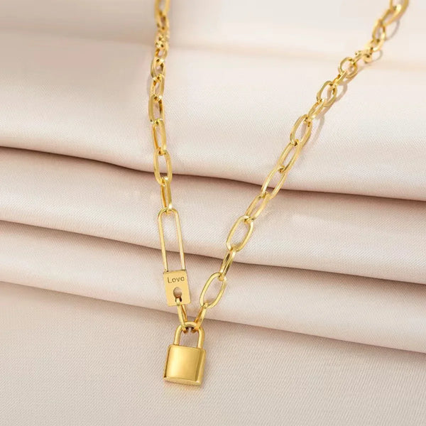 Lock & Link Statement Chain Necklace