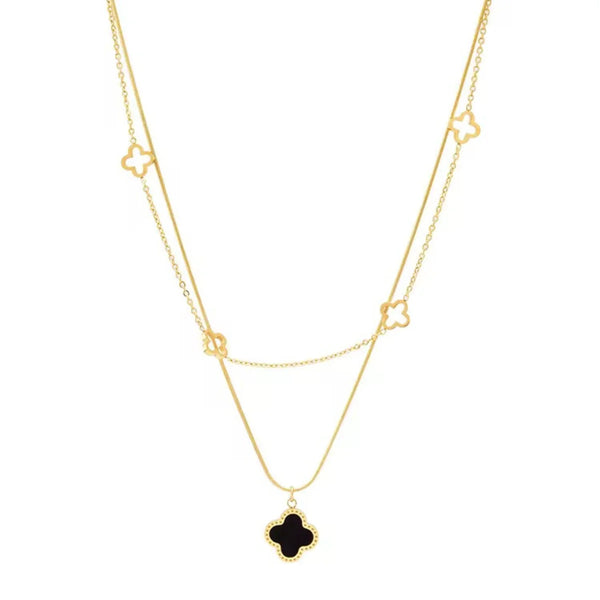 Clover Double Layer Necklace