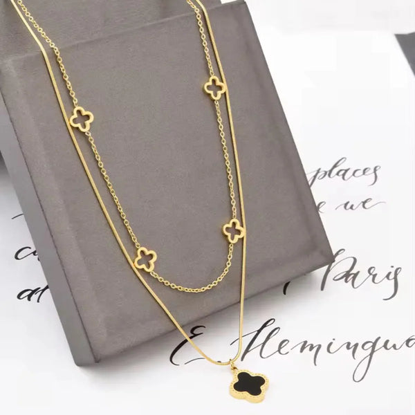 Clover Double Layer Necklace