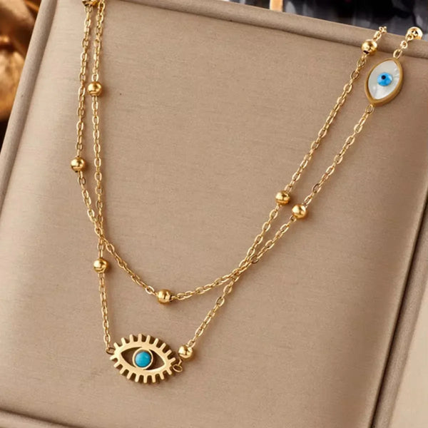 Evil Eye Double Layer Necklace