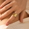 Golden Horizon Textured Band Ring