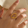 Golden Abstract Open Ring