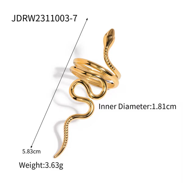 Golden Serpent Wrap Ring
