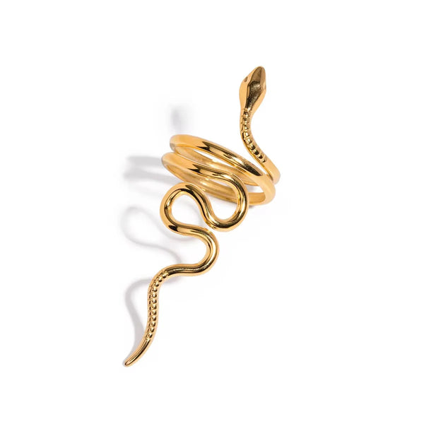 Golden Serpent Wrap Ring