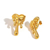 Gold Melting Heart Earring