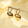 Golden Heart Drop Hoop Earring