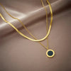Black Onyx Double Layer Necklace