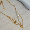 Pearl & Heart Layered Necklace