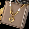 Pearl Link Heart Necklace